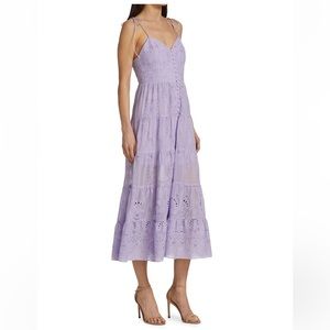 NWT Alice + Olivia Shanti Eyelet Lace Midi-Dress in lavender